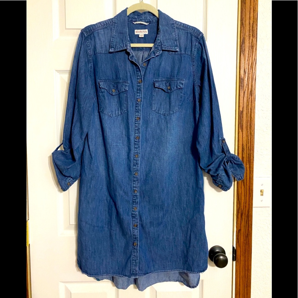 Merona Denim dress button down